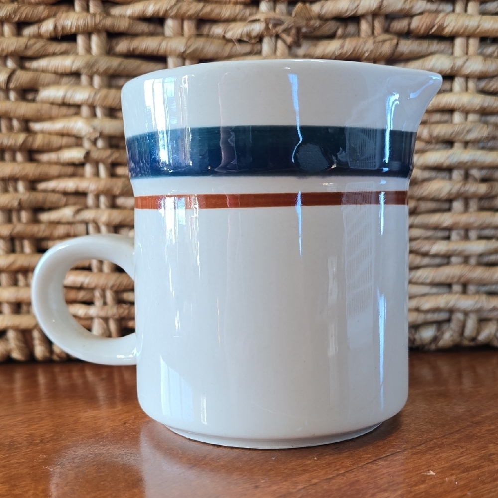Vintage Stoneware Japan Striped Coffee Creamer